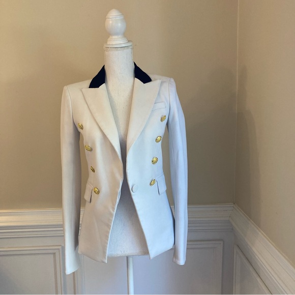 VERONICA BEARD Putty Stone Gray Black Double Breasted Blazer Jacket - Picture 11 of 11